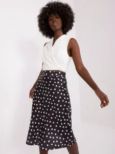 Black and white polka dot midi skirt A-line