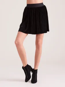 Black velour pleated miniskirt #5196111