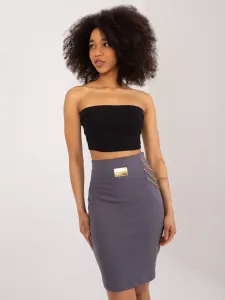 Graphite knitted skirt with chains