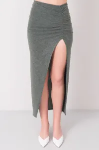 Green midi skirt with deep slit BSL #4791383