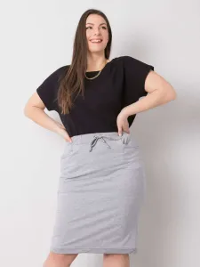 Larger grey melange cotton skirt