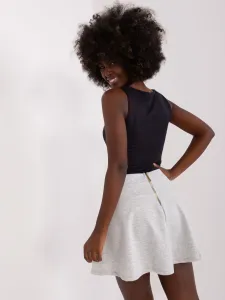 Light grey mini tracksuit skirt with zipper