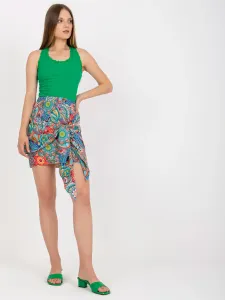 Patterned mini pencil skirt with binding RUE PARIS #4800086