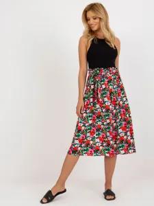 Red-and-black flowing skirt with flowers from RUE PARIS #7365266