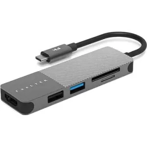 Feeltek Portable 5 in 1 USB-C Hub, silver/gray