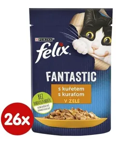 FELIX Fantastic cat kura v želé kapsičky pre psy 26x85g