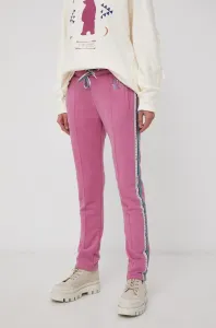 Nohavice Femi Stories dámske, fialová farba, s potlačou #185009