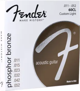 Fender Phosphor Bronze Acoustic 11 - 52 Guitar Strings, Ball End