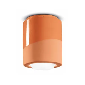 Stropné svietidlo PI, valcové, Ø 12,5 cm oranžové