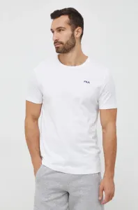 Bavlnené tričko Fila 2-pak biela farba, jednofarebné #7512253