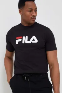 Bavlnené tričko Fila Bellano čierna farba, s potlačou, FAU0067