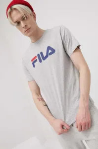 Bavlnené tričko Fila Bellano šedá farba, s potlačou, FAU0067
