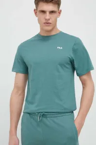 Bavlnené tričko Fila zelená farba, jednofarebné #7511509