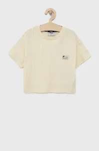 Detské bavlnené tričko Fila béžová farba, #9373408