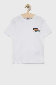 Detské bavlnené tričko Fila biela farba, s potlačou #7504969