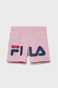 Detské krátke nohavice Fila ružová farba, s potlačou, nastaviteľný pás