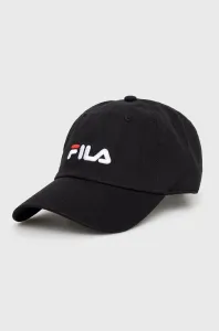 Bavlnená čiapka Fila čierna farba, s nášivkou #245930