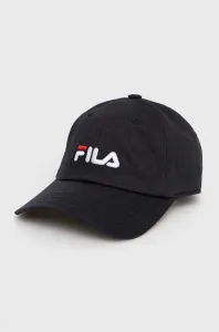 Bavlnená čiapka Fila čierna farba, s nášivkou #245933