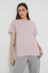 Bavlnené tričko Fila ružová farba, #276962