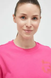 Bavlnené tričko Fila ružová farba