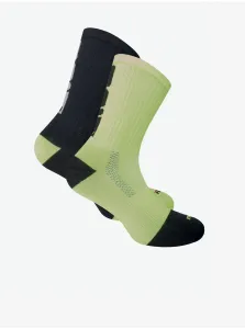 Sada dvoch párov bežeckých ponožiek v svetlozelenej a čiernej farbe FILA #455101
