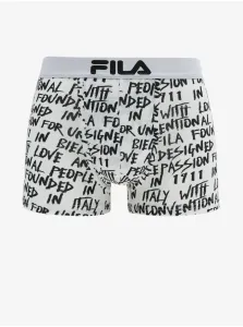 Biele pánske vzorované boxerky FILA #609816