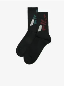 Sada dvoch párov pánskych vzorovaných ponožiek v čiernej farbe FILA #728750