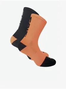 Sada dvoch párov bežeckých ponožiek v oranžovej a čiernej farbe FILA #612385