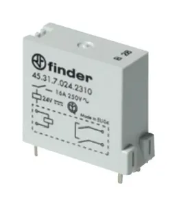 Finder 453170240310 Power Relay, Spst-No, 24Vdc, 16A, Tht