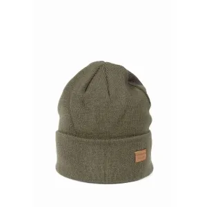 Finmark Zimná čiapka Zimná pletená čiapka, khaki, veľkosť #8171826