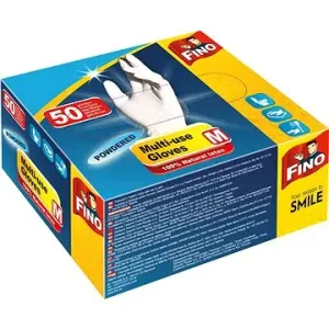 FINO Latexové rukavice 50 ks, veľkosť M (biele)