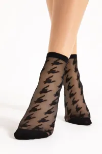 Čierne vzorované silonkové ponožky Rita 20 DEN #6279568