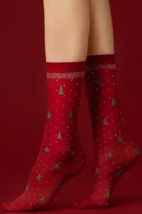 Dámske silonkové ponožky Fiore Carol - 40 DEN Červená Uni