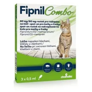 Fipnil Combo CAT spot-on pipeta proti kliešťom a blchám pre mačky 3x0,5ml