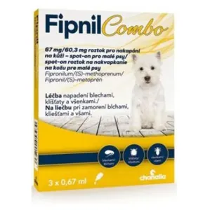 Fipnil Combo DOG 67mg / 60,3mg spot-on pipety proti kliešťom a blchám pre psy  3 x 0,67ml