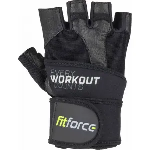 Fitforce LINEAR Kožené fitness rukavice, čierna, veľkosť #418112