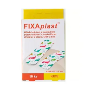 FIXAplast KIDS Detská náplasť strip s vankúšikom 72x19 mm, 1x10 ks