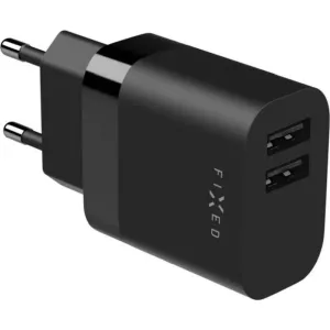 FIXED Sieťová nabíjačka Smart Rapid Charge s 2 x USB, 17 W, čierna FIXC17N-2U-BK