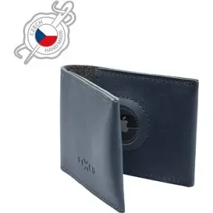 FIXED Wallet for AirTag z pravej hovädzej kože modrá