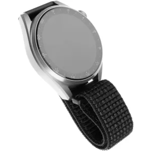 FIXED Nylonový remienok pre inteligentné hodinky 22 mm, reflexne čierna FIXNST-22MM-REBK
