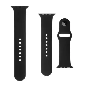 FIXED Set silikónových remienkov pre Apple Watch 42/44/45 mm, čierna FIXSST-434-BK