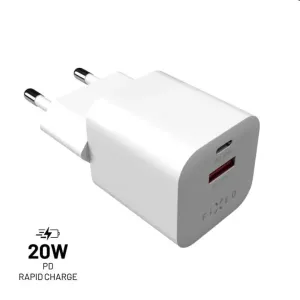 FIXED PD Rapid Charge Mini s USB-C a USB výstupom podpora PD a QC 3.0 20 W biela