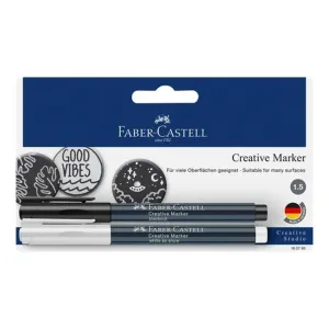 Faber Castell kreatívny popisovač biela/čierna (Atramentové viacúčelové fixky)