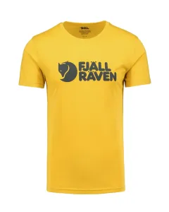 Bavlnené tričko Fjallraven Logo F87310-160, žltá farba, s potlačou