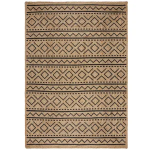 Kusový koberec Printed Jute Luis Natural/Black Rozmery kobercov: 120x170