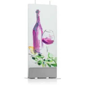 Flatyz Greetings Bottle Of Wine And Glass dekoratívna sviečka 6x15 cm