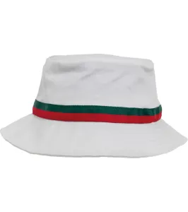 Urban Classics Flexfit Stripe Bucket Hat white/firered/green - One Size