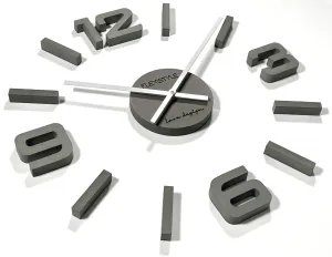 3D Nalepovacie hodiny DIY ADMIRABLE Sweep EKO z54g-75, 75 cm, sivé #3445823