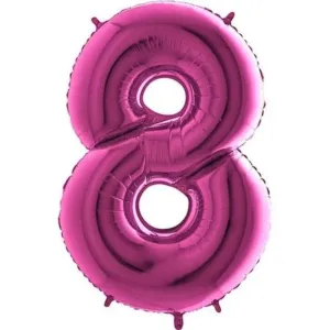 Balónik s číslicami z ružovej fólie - Ružový 115 cm - 8 - Flexmetal