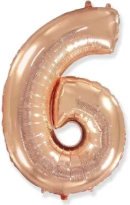 Balónové fóliové číslice rose gold - Rose Gold 115 cm - 6 - Flexmetal
